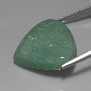 Aventurina verde natural de 36,47 ct, en forma de pera, opaco
