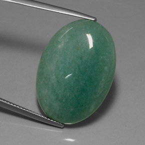 Venturina Verde natural de 23.34 ct, Corte Óvalo, Opaco
