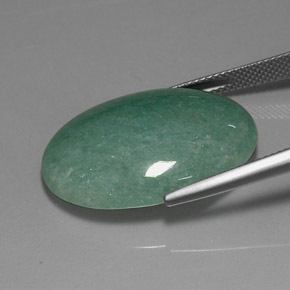 Venturina Verde natural de 23.34 ct, Corte Óvalo, Opaco