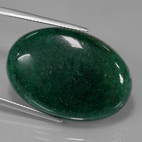 Venturina Verde natural de 34.82 ct, Corte Óvalo, Translúcido