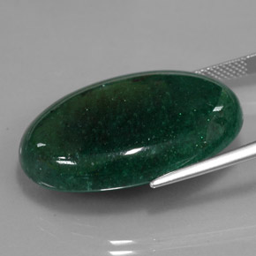 Venturina Verde natural de 34.82 ct, Corte Óvalo, Translúcido