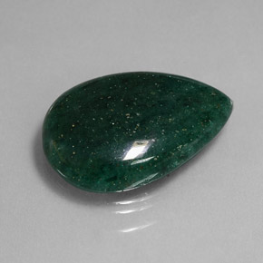 Venturina Verde natural de 20.96 ct, En forma de pera, Translúcido