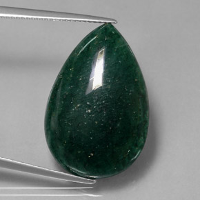 Venturina Verde natural de 20.96 ct, En forma de pera, Translúcido