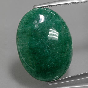 Venturina Verde natural de 11.32 ct, Corte Óvalo, Translúcido
