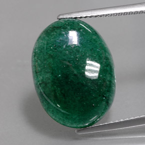 Venturina Verde natural de 11.07 ct, Corte Óvalo, Translúcido