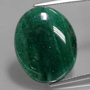 Venturina Verde natural de 15.91 ct, Corte Óvalo, Translúcido