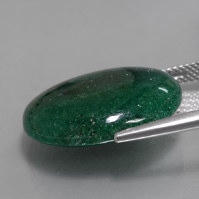 Venturina Verde natural de 15.91 ct, Corte Óvalo, Translúcido