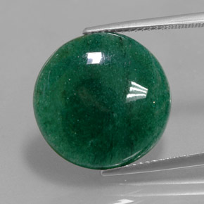 Venturina Verde natural de 12.28 ct, Corte Redondo, Translúcido