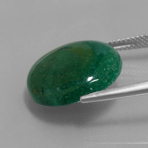 Venturina Verde natural de 12.28 ct, Corte Redondo, Translúcido