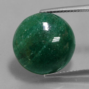 Venturina Verde natural de 11.46 ct, Corte Redondo, Translúcido