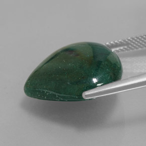 Venturina Verde natural de 14.93 ct, En forma de pera, Translúcido