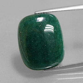 Aventurina verde natural de 13,91 ct, corte cojín, translúcido