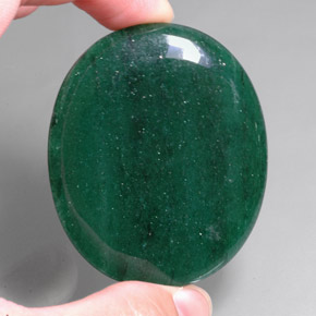 Aventurina verde natural de 106,65 ct, corte óvalo, translúcido
