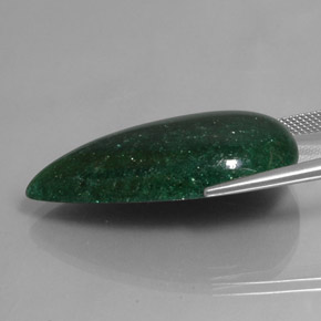 Aventurina verde natural de 42,78 ct, en forma de pera, translúcido