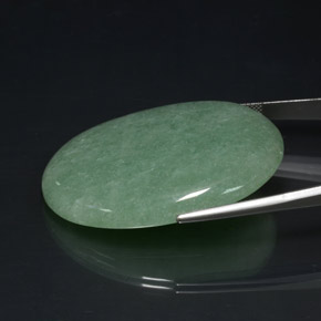 Aventurina verde natural de 90,47 ct, corte óvalo, opaco