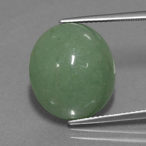 Venturina Verde natural de 16.76 ct, Corte Óvalo, Translúcido