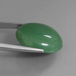 Venturina Verde natural de 27.84 ct, Corte Óvalo, Translúcido