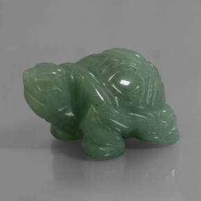 Aventurina verde natural de 325,36 ct, forma elegante, opaco