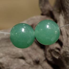 Gemas de aventurina verde natural de 7,19 ct, esfera / bola, translúcido
