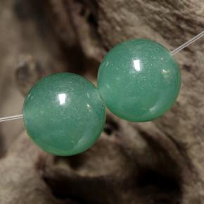 Gemas de aventurina verde natural de 7,18 ct, esfera / bola, translúcido