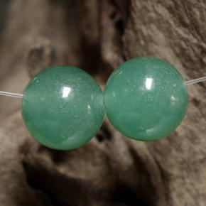 Gemas de aventurina verde natural de 7,18 ct, esfera / bola, translúcido