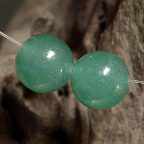 Gemas de aventurina verde natural de 7,18 ct, esfera / bola, translúcido