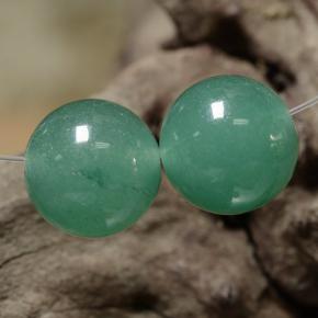 Gemas de aventurina verde natural de 7,40 ct, esfera / bola, translúcido
