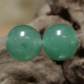Gemas de aventurina verde natural de 7,40 ct, esfera / bola, translúcido