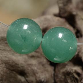 Gemas de aventurina verde natural de 7,40 ct, esfera / bola, translúcido