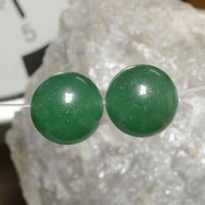 Gemas de aventurina verde natural de 22,98 ct, esfera / bola, translúcido