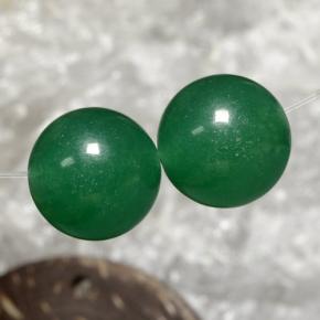 Gemas de aventurina verde natural de 23,10 ct, esfera / bola, translúcido
