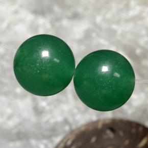 Gemas de aventurina verde natural de 23,10 ct, esfera / bola, translúcido
