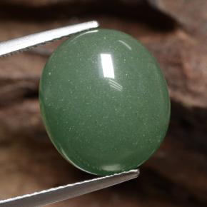 Venturina Verde natural de 8.82 ct, Corte Óvalo, Translúcido