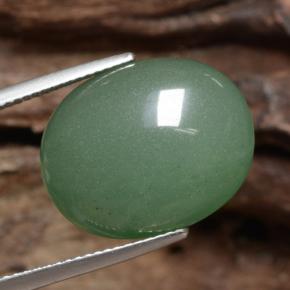 Venturina Verde natural de 17.30 ct, Corte Óvalo, Translúcido