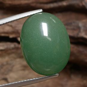 Venturina Verde natural de 17.51 ct, Corte Óvalo, Translúcido