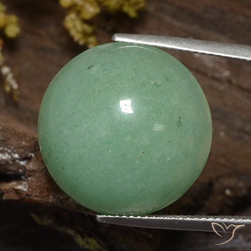 24.39ct Natural Verde musgo pálido Venturina, Redondo, Translúcido