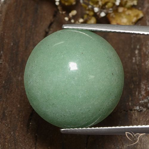 23.26ct Natural Verde musgo pálido Venturina, Redondo, Opaco