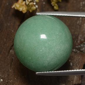 Venturina Verde medio natural de 24.18 ct, Corte Redondo, Opaco