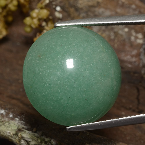 Venturina Verde musgo natural de 23.81 ct, Corte Redondo, Translúcido