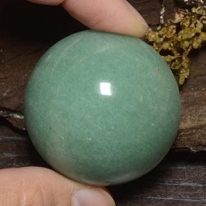 Aventurina verde natural de 186,72 ct, corte redondo, opaco