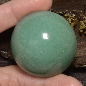 Aventurina verde natural de 186,72 ct, corte redondo, opaco
