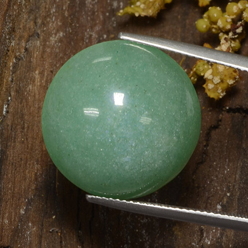 Aventurina verde natural de 22,70 ct, corte redondo, opaco