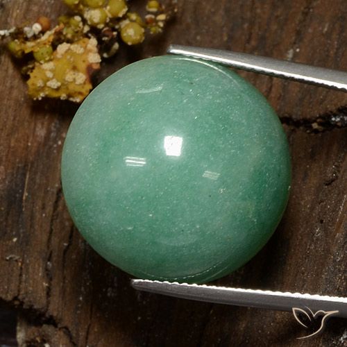 28.16ct Natural Verde claro medio Venturina, Redondo, Opaco