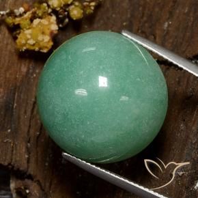 Venturina Verde claro medio natural de 28.16 ct, Redondo, Opaco