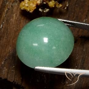 Venturina Verde claro medio natural de 28.16 ct, Redondo, Opaco