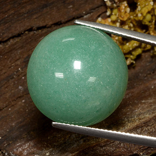 Aventurina verde natural de 24,49 ct, corte redondo, opaco