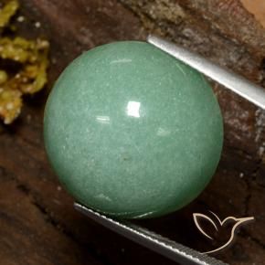 Venturina Verde medio natural de 25.73 ct, Redondo, Opaco