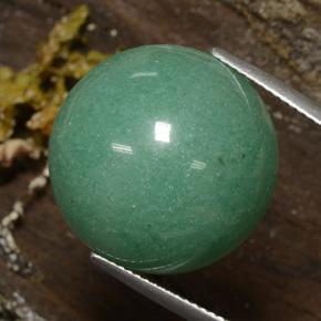 Aventurina verde natural de 26,90 ct, corte redondo, opaco