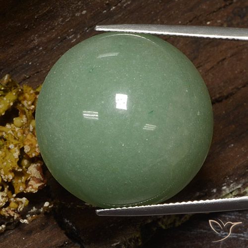 48.14ct Natural Verde musgo cálido Venturina, Redondo, Opaco
