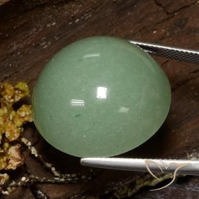 Venturina Verde musgo cálido natural de 48.14 ct, Redondo, Opaco